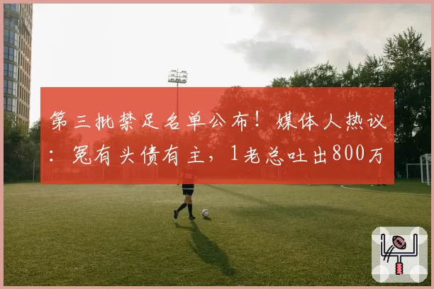 第三批禁足名单公布!媒体人热议:冤有头债有主,1老总吐出800万
